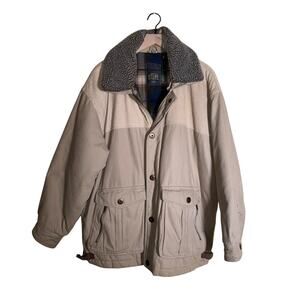 JONATHAN STONE MenS flannel lined corduroy detail chore jacket L